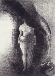 ¡Todavía soy la gran Isis! ¡Nadie ha levantado aún mi velo! ¡Mi descendencia es el sol! para La Tentación de San Antonio, Placa XVI, s.f. de Odilon Redon